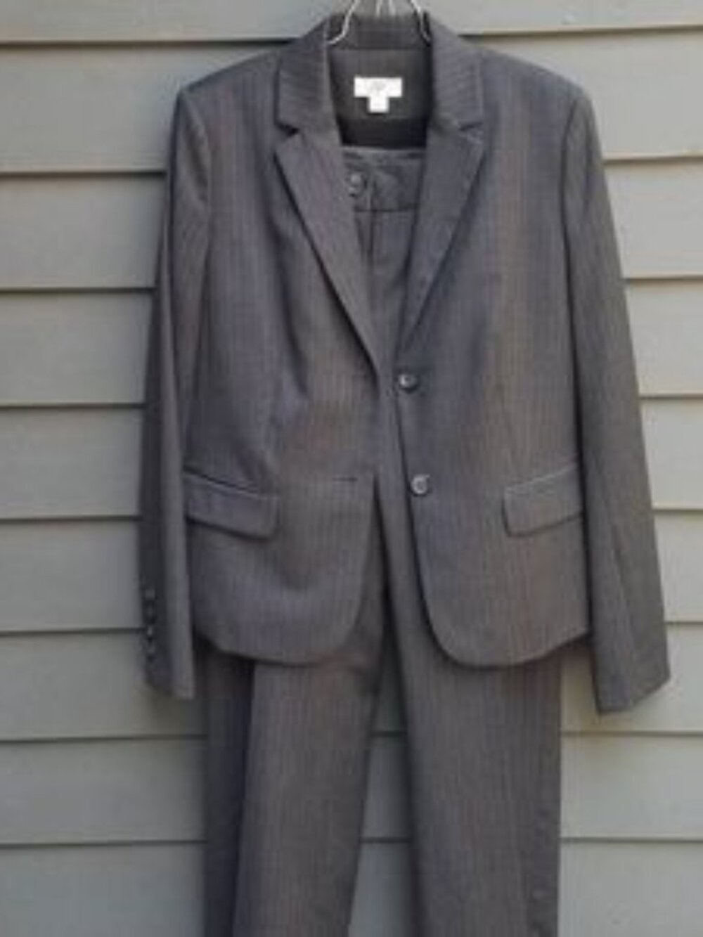 Loft Charcoal Pinstripe Pants Suit Size 8